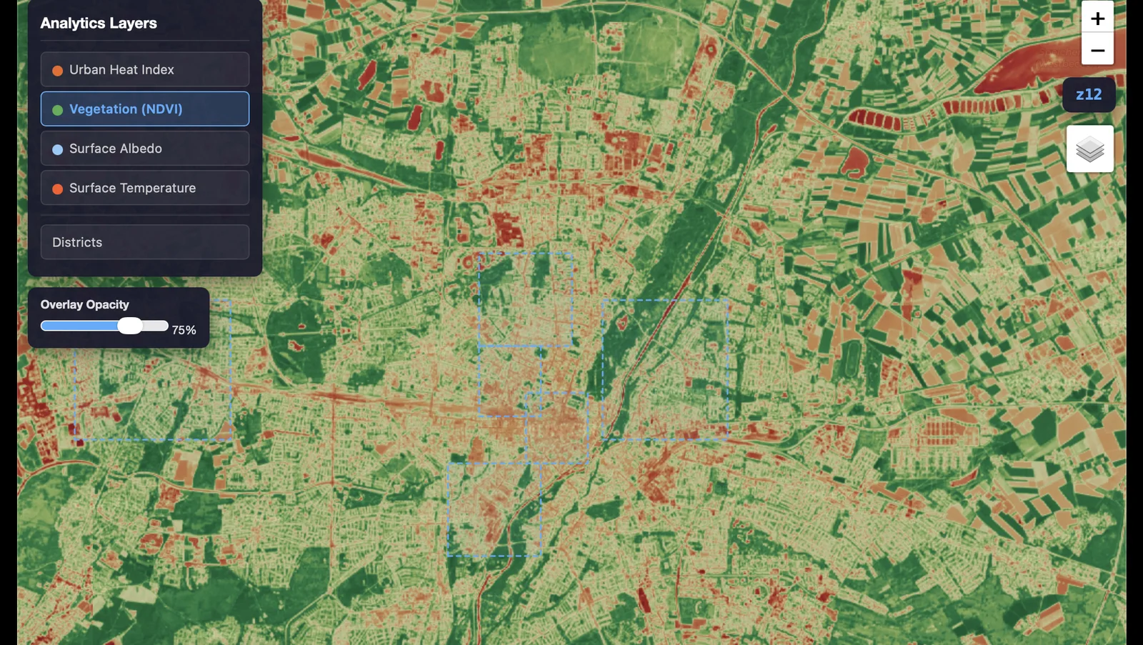 Munich Vegetation (NDVI), PROTOR pipeline output